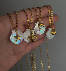 Shell and Starfish Pendant Necklace