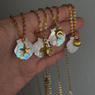 Shell and Starfish Pendant Necklace