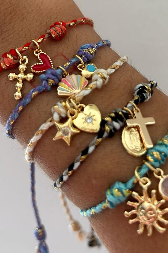 Heart and Cross Charm Bracelet