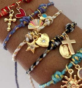 Heart and Cross Charm Bracelet