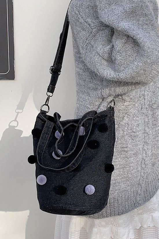 Pom-Pom Accent Tote Bag