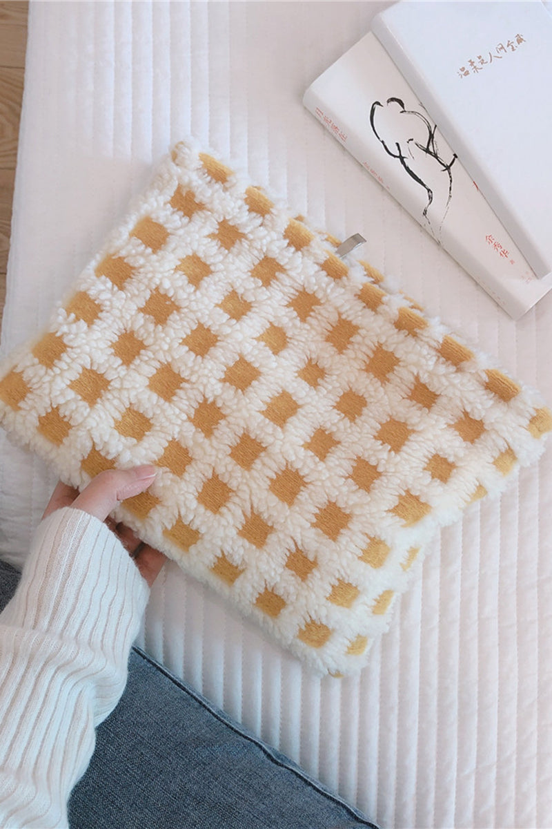 Textured Checkered Clutch Bag