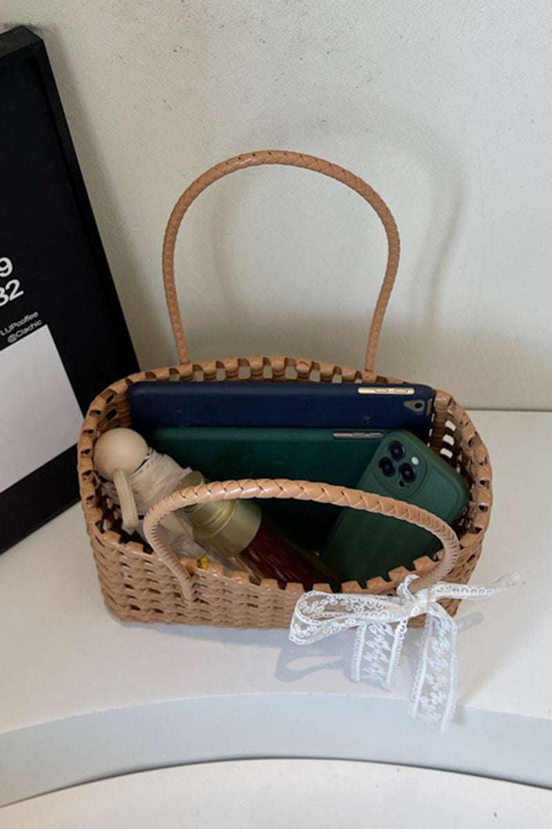 Elegant Woven Tote with Bow