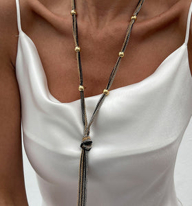 Elegant Beaded Tassel Necklace