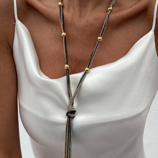 Elegant Beaded Tassel Necklace