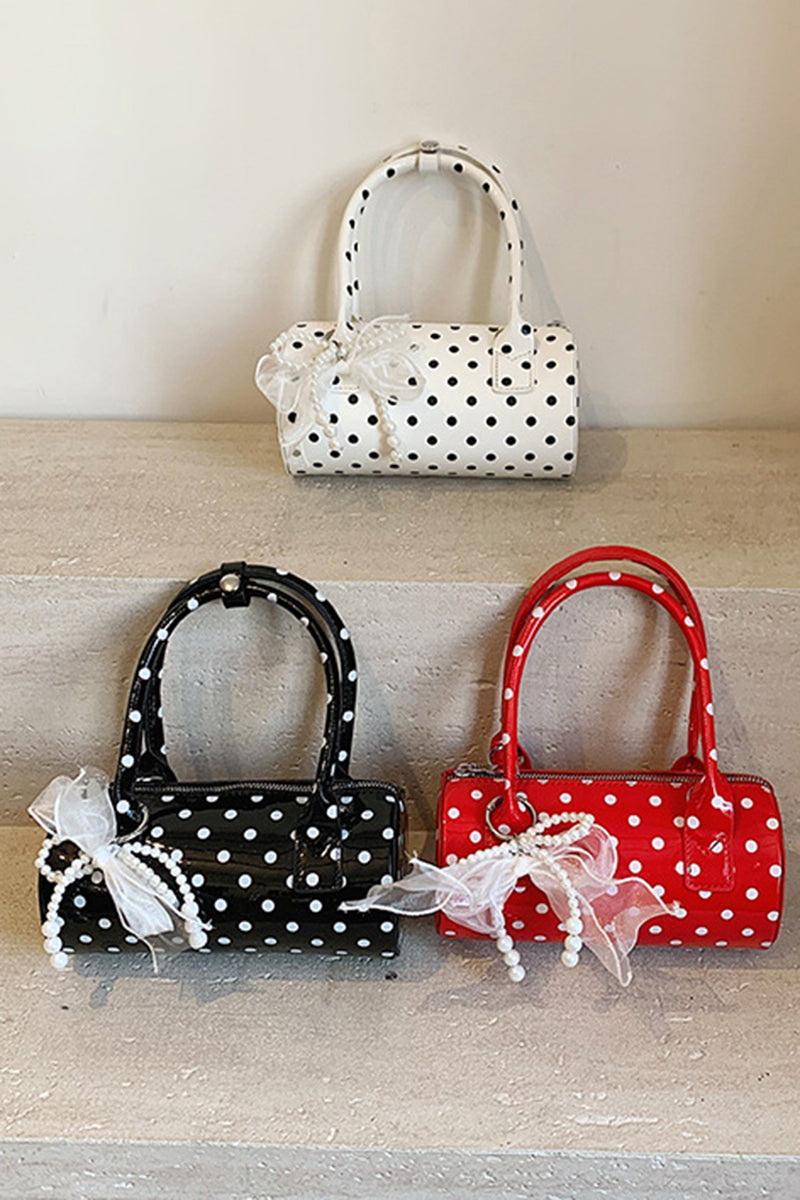 Polka Dot Pearl-Embellished Handbag