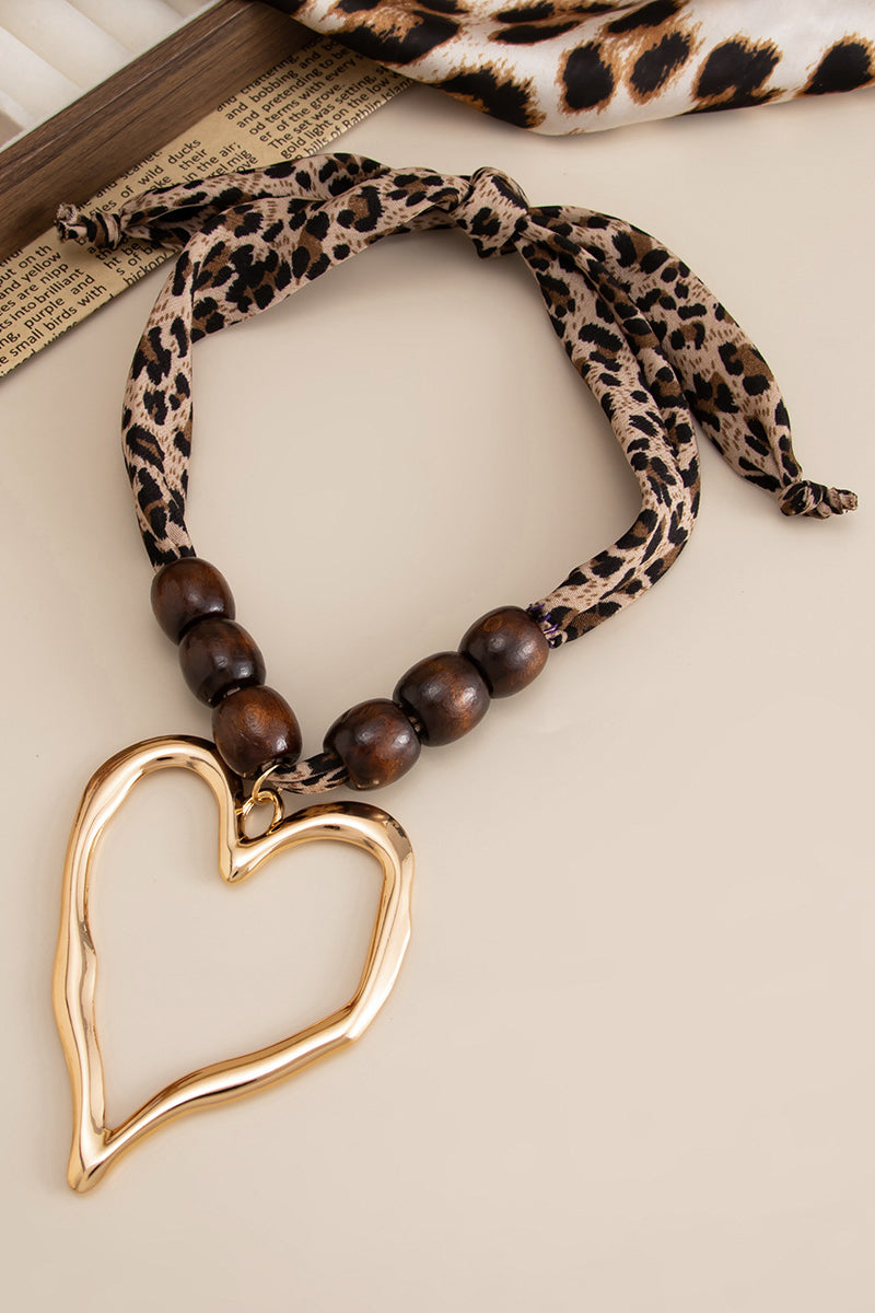 Heart Leopard Choker Necklace