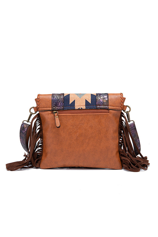 Geometric Fringe Crossbody Bag