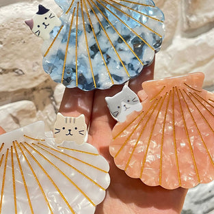 Cat Shell Patterned Hair Clip