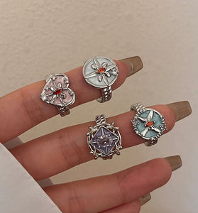 Vintage Starburst Adjustable Ring