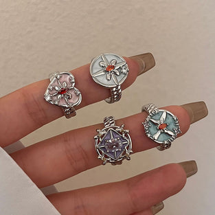 Vintage Starburst Adjustable Ring