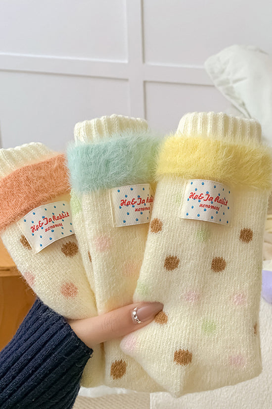 Cozy Polka Dot Knit Socks