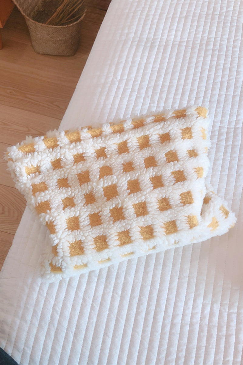 Textured Checkered Clutch Bag