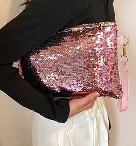 Sequin Clutch with Wrist Strap