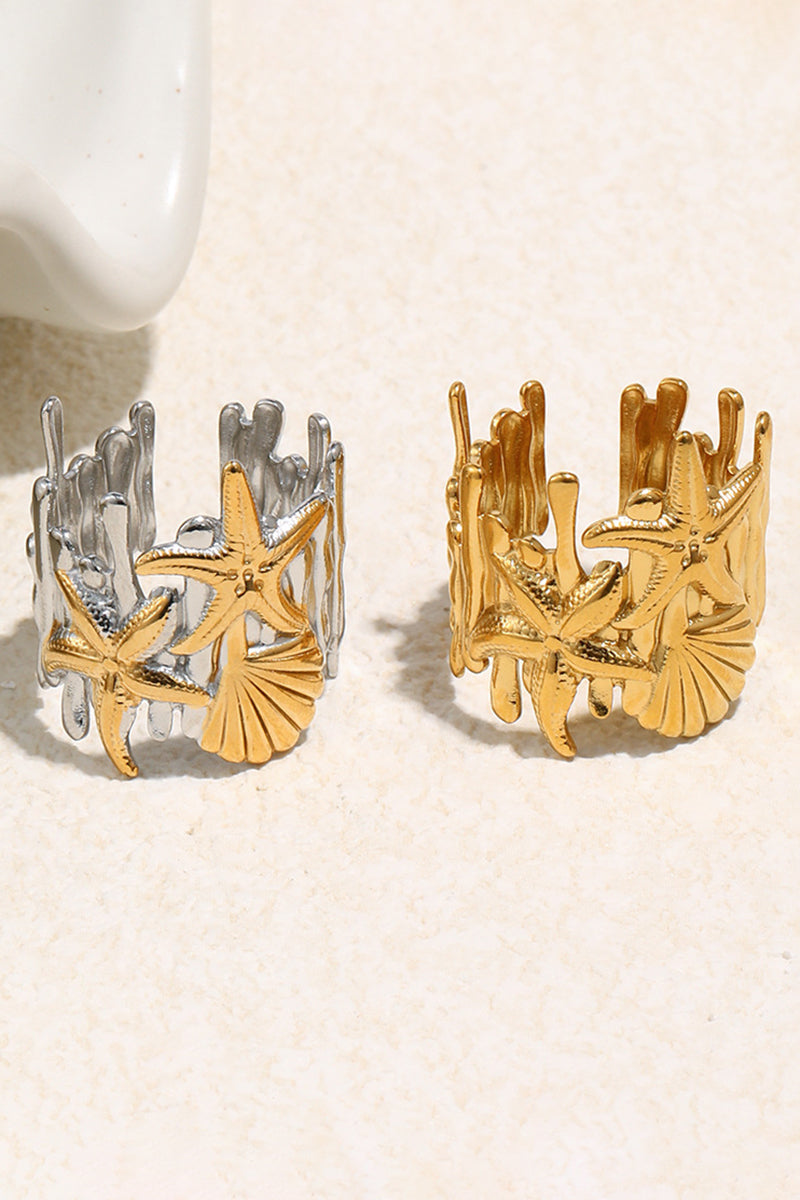 Starfish Coral-Inspired Open Cuff Bracelet
