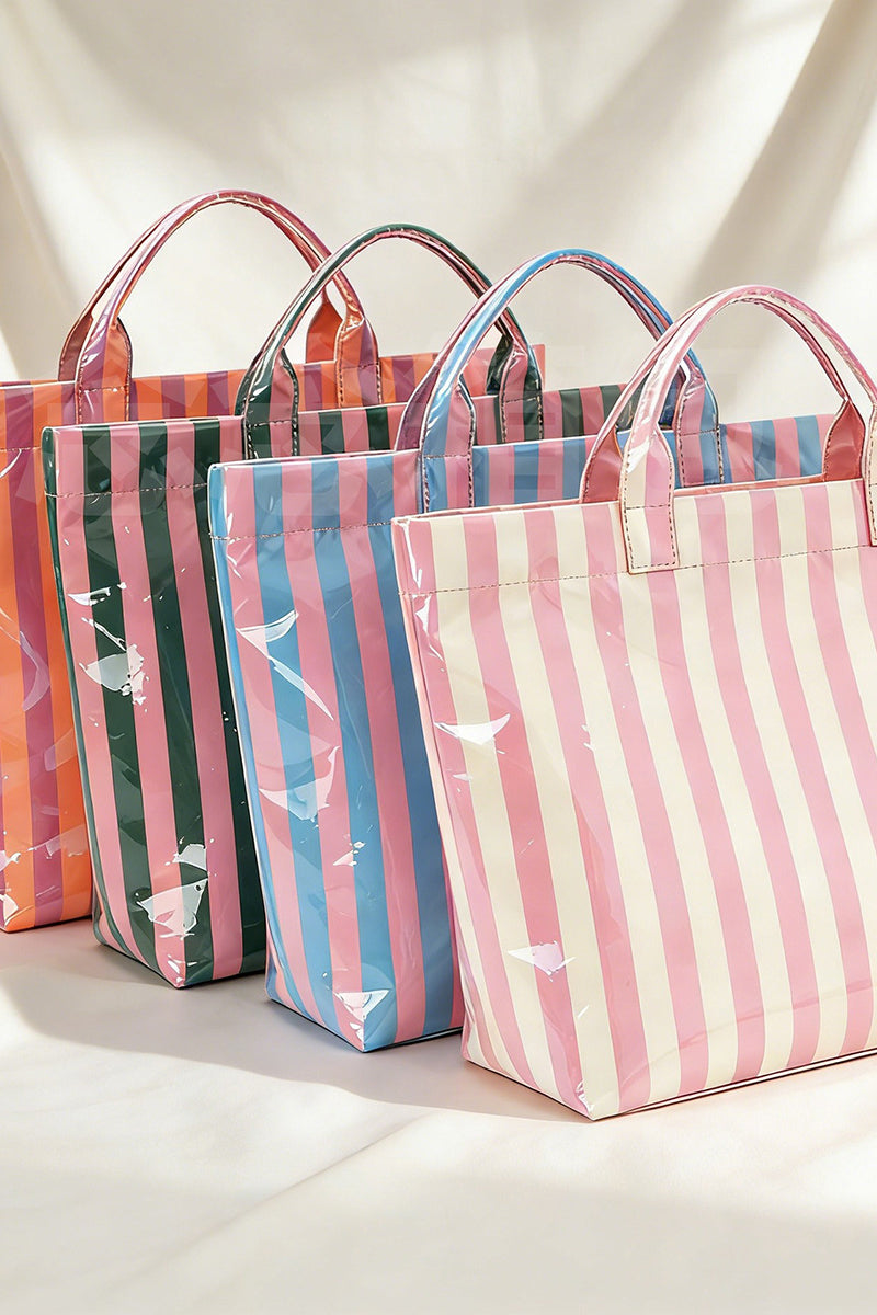 Striped Tote Bag with Handles