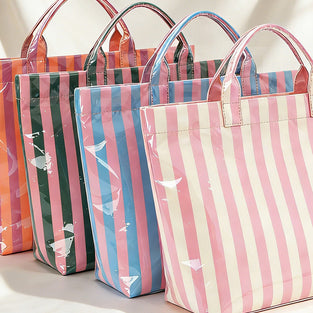 Striped Tote Bag with Handles