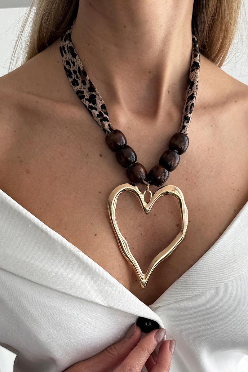 Heart Leopard Choker Necklace