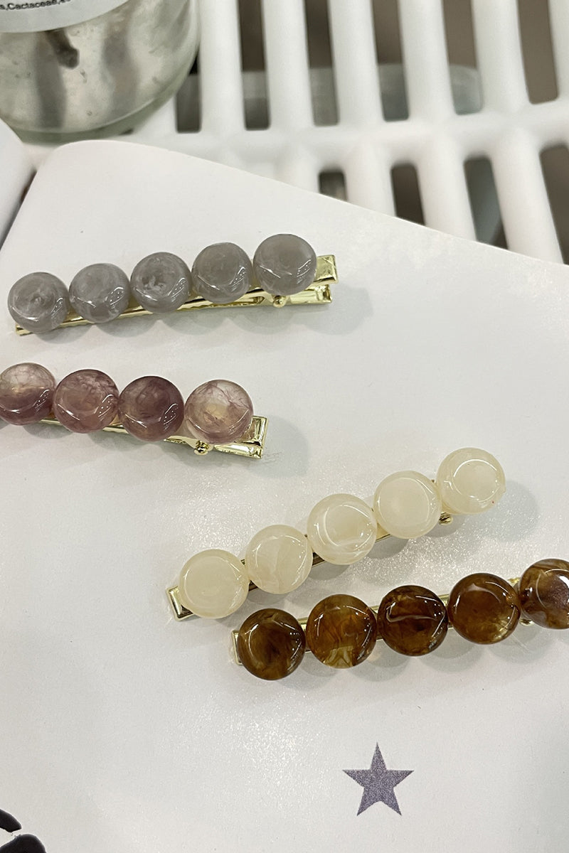 Elegant Round Stone Hair Clip