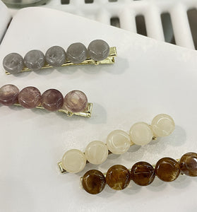 Elegant Round Stone Hair Clip