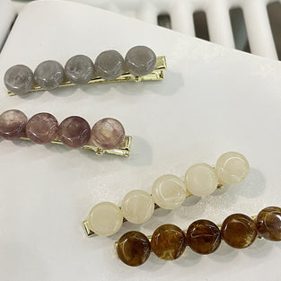 Elegant Round Stone Hair Clip