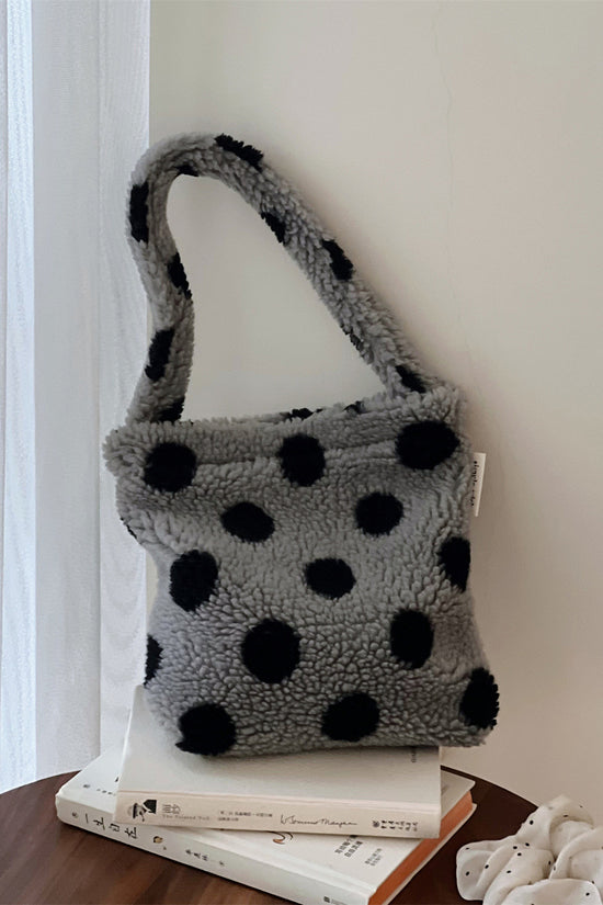 Polka Dot Fluffy Handle Bag