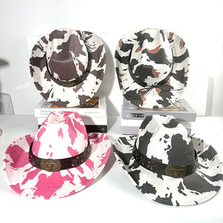 Cow Print Western Style Hat