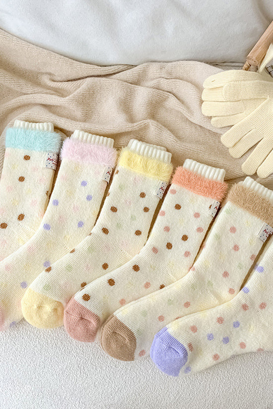 Cozy Polka Dot Knit Socks