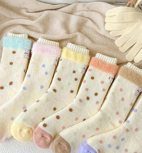 Cozy Polka Dot Knit Socks