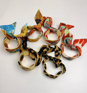 Patterned Scarf Inspired Wide Cuff Bracelet