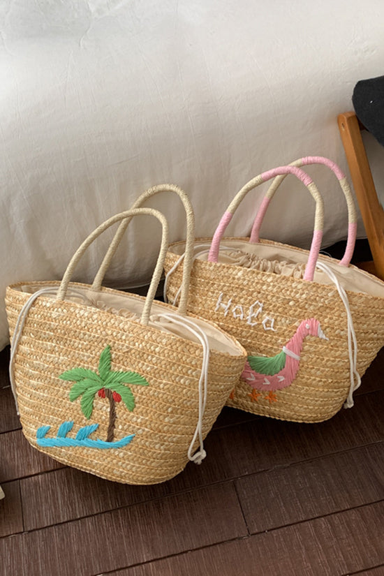 Straw Patterned Tote Bag
