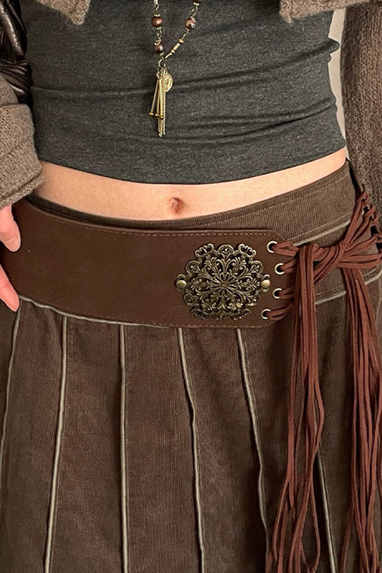 Ornate Lace-Up Waist Belt