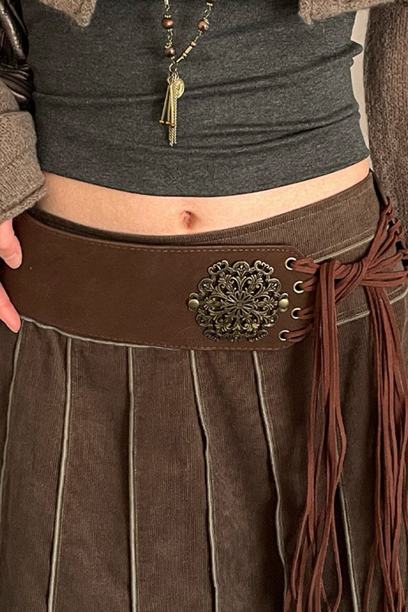 Ornate Lace-Up Waist Belt