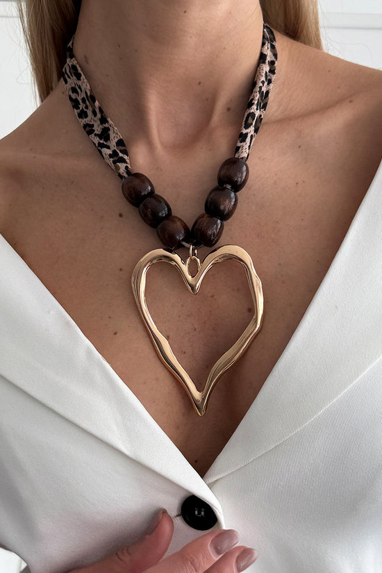 Heart Leopard Choker Necklace