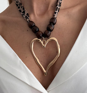 Heart Leopard Choker Necklace