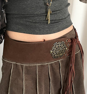 Ornate Lace-Up Waist Belt