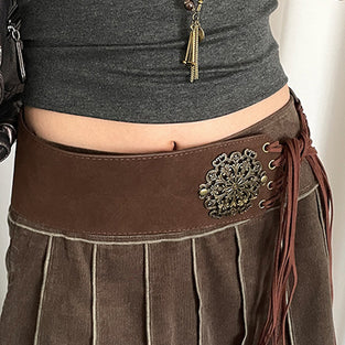 Ornate Lace-Up Waist Belt