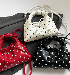 Chic Polka Dot Bow Handbag