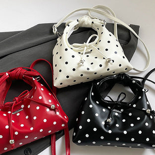 Chic Polka Dot Bow Handbag