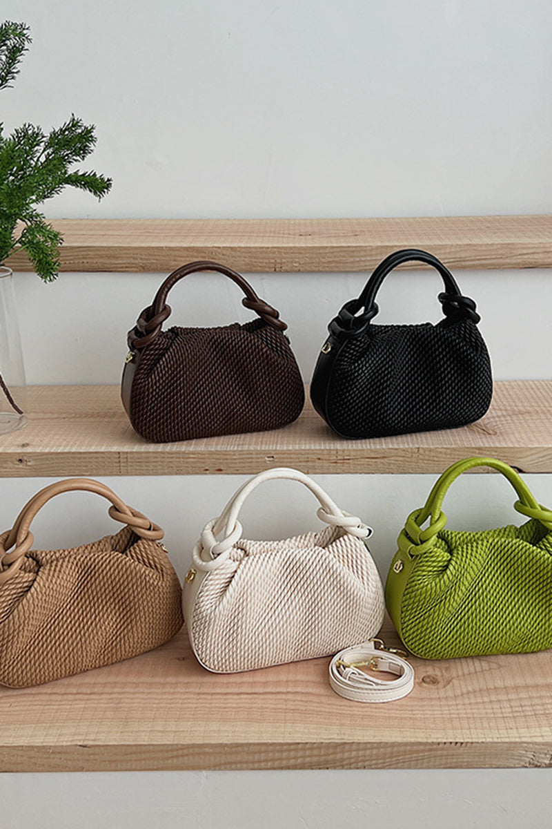 Knotted Handle Woven Texture Handbag