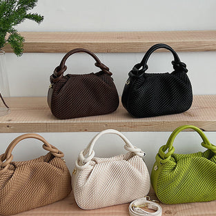 Knotted Handle Woven Texture Handbag