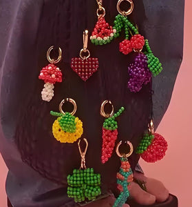 Beaded Fruit-Inspired Statement Pendant