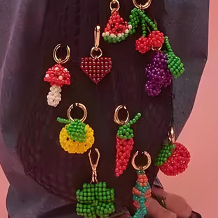 Beaded Fruit-Inspired Statement Pendant