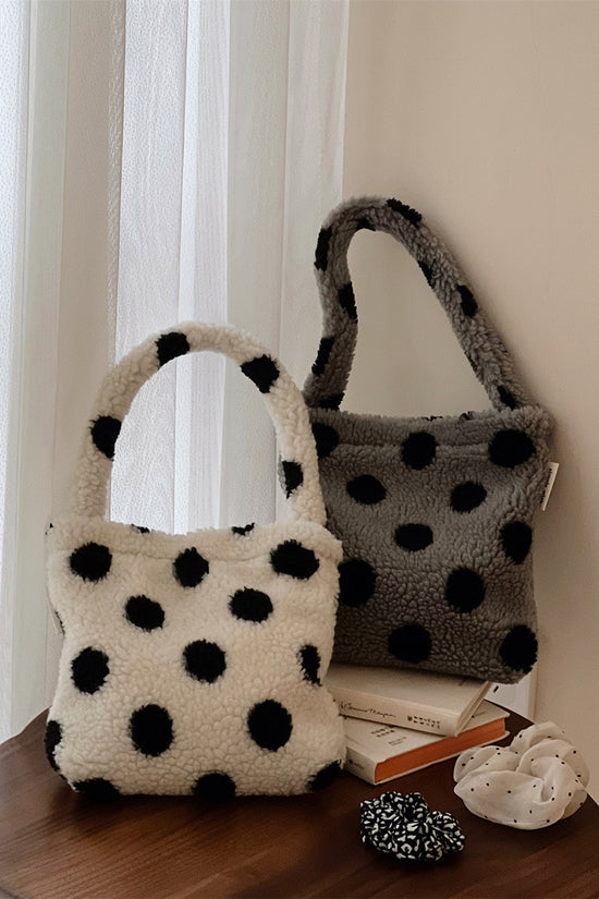 Polka Dot Fluffy Handle Bag