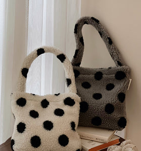 Polka Dot Fluffy Handle Bag
