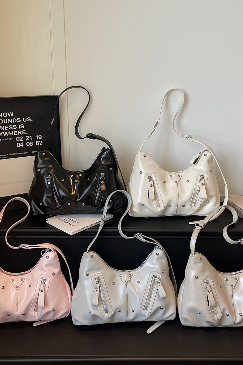 Sleek Studded Shoulder Bag