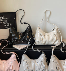 Sleek Studded Shoulder Bag