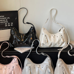 Sleek Studded Shoulder Bag