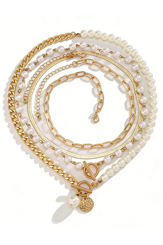 Charm Layered Pearl Necklace