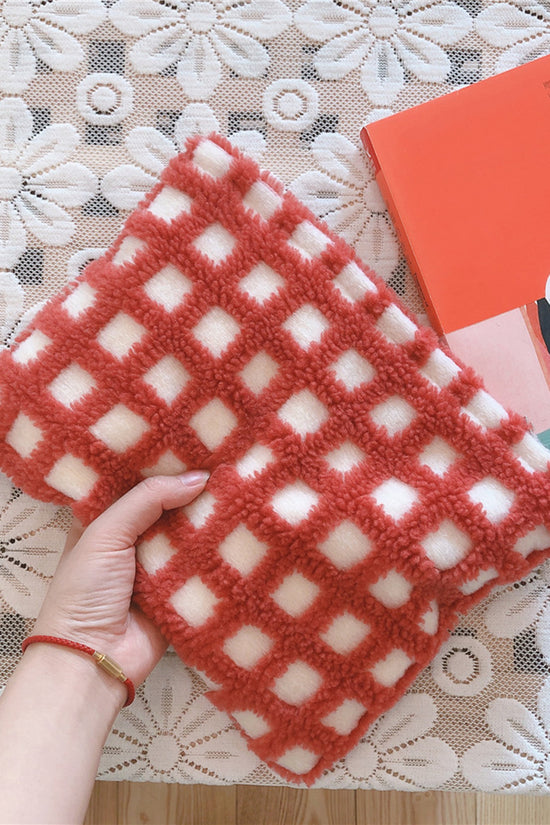Textured Checkered Clutch Bag